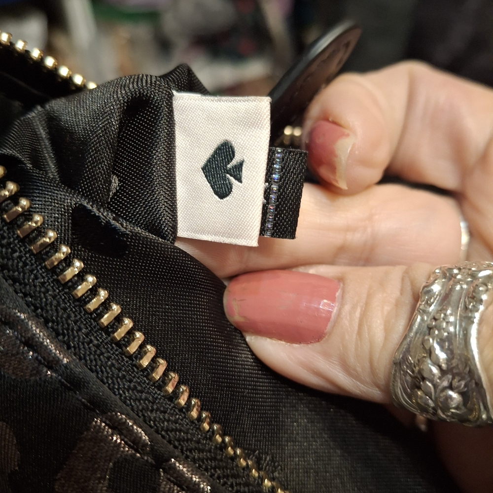 Kate Spade Black and Silver  Cheetah Print Hobo Crossbody Bag With Pouchette - Picture 12 of 13
